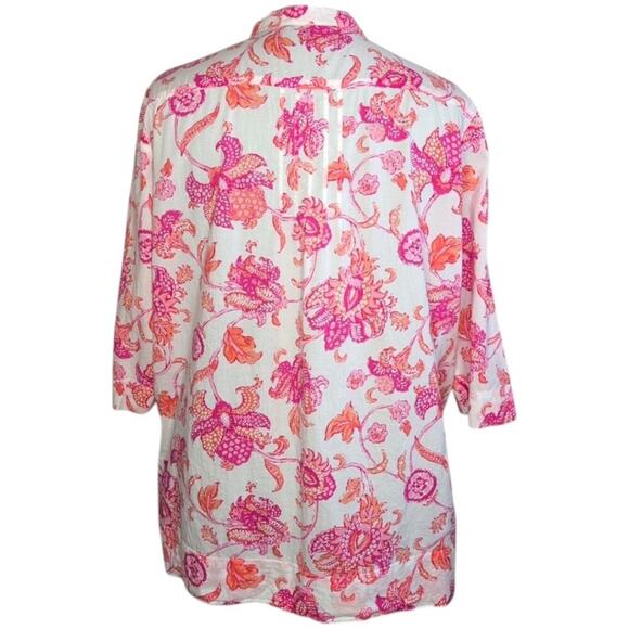 Lands' End lightweight floral print cotton top, size XL - Picture 3 of 9